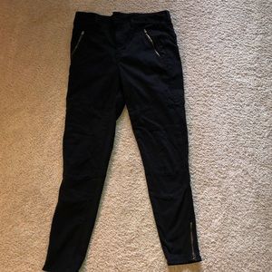 High rise moto pants